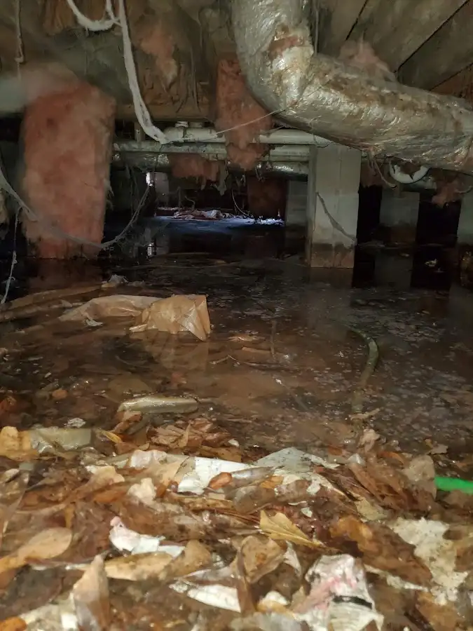 Crawl space flood assessment for Commercial Water Damage Restoration in Malverne